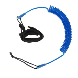 10FT Powerful Coiled SUP Leash with 5mm Urethane Cord, Surfboard Leash Sup Leg Rope Strap Stand Up Paddleboard Leash - Blue by BLUE ELF