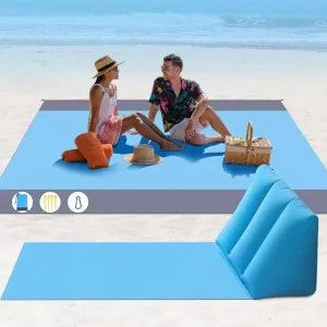2 Pack Inflatable Beach Mat Lounge Chair - Flocking Camping Leisure Lounger Back Pillow - Portable Beach Reclining Lounger for Lawn Outdoors Camping Picnic Travel