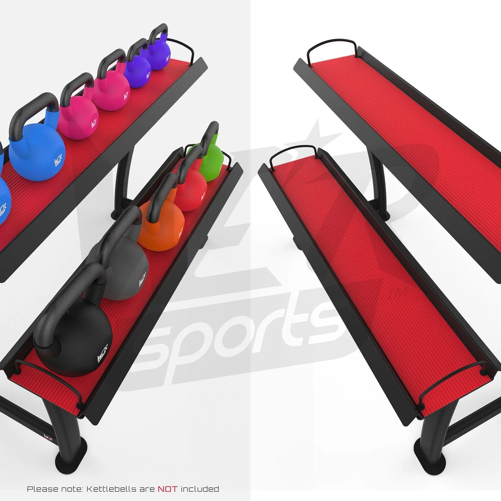 2 Tier Home Gym Kettlebell Weight Storage Display Stand Rack For Kettlebells