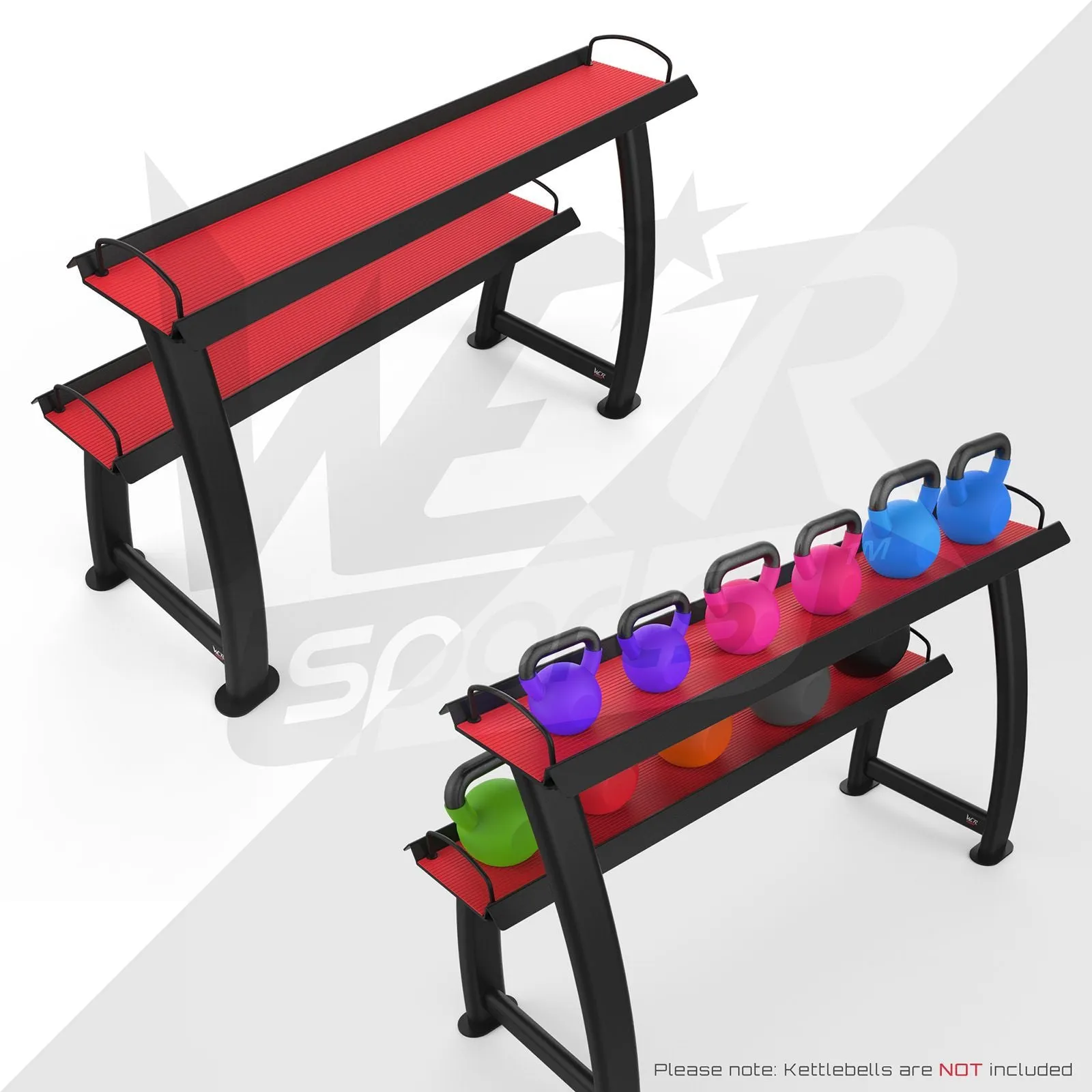 2 Tier Home Gym Kettlebell Weight Storage Display Stand Rack For Kettlebells