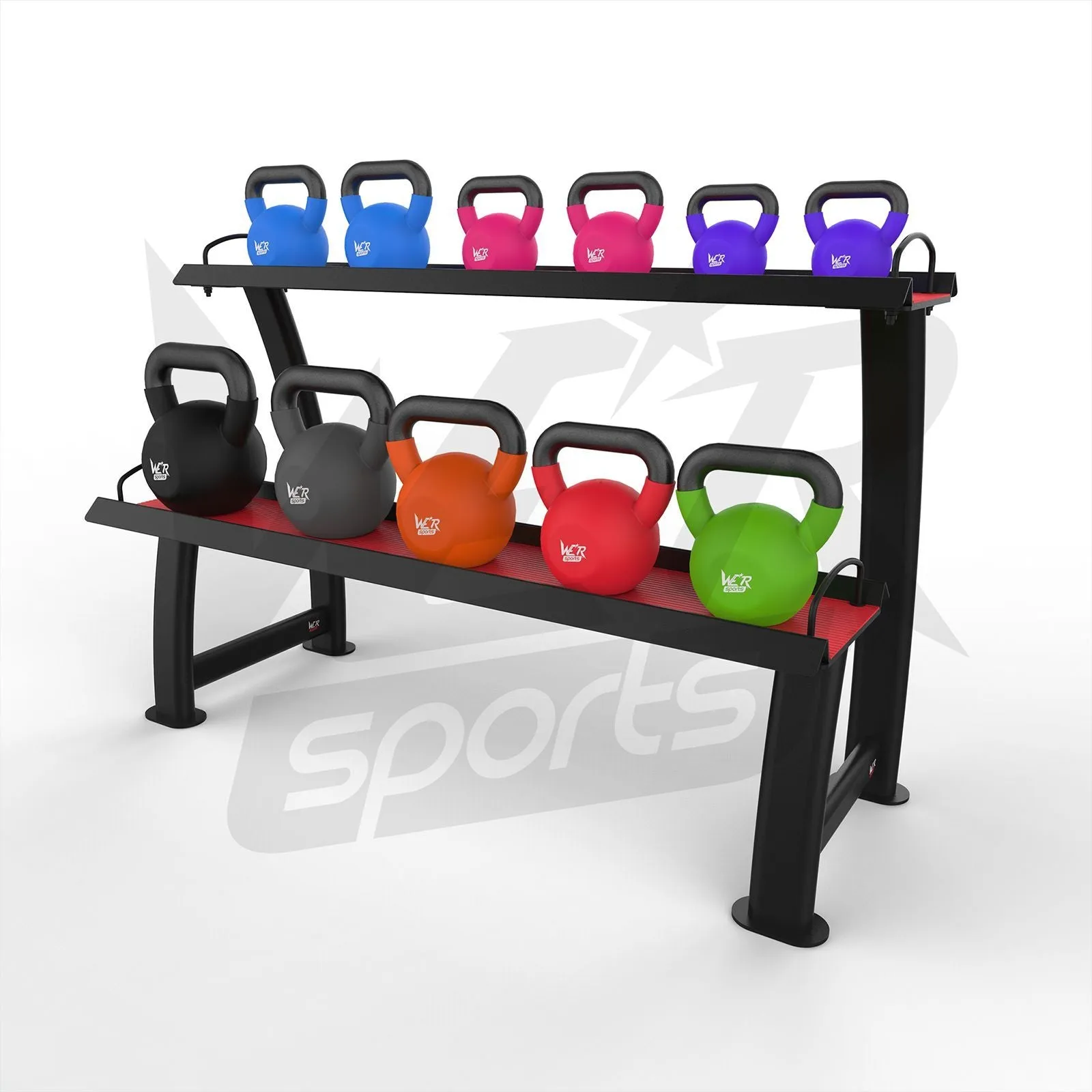 2 Tier Home Gym Kettlebell Weight Storage Display Stand Rack For Kettlebells