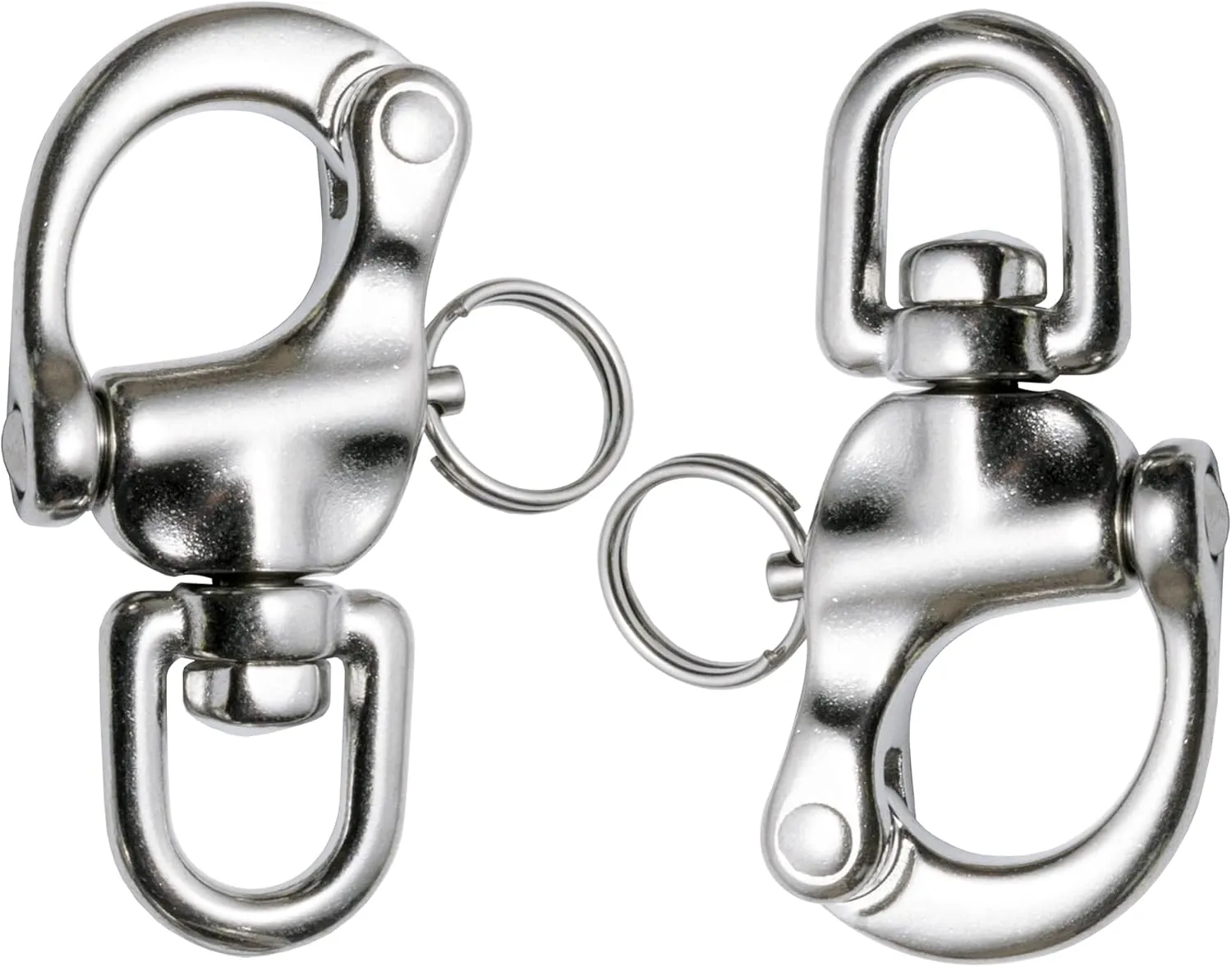 316 Stainless Steel Quick Release Snap Shackle,Swivel Shackle Snap Hook,Marine Boat Shackles for Rigging, Pack of 2