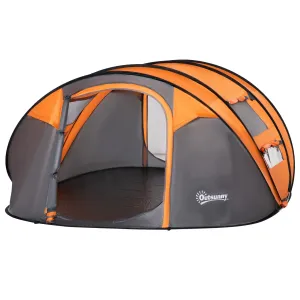 4-5 Person Pop-up Camping Tent Waterproof Family TentWith 2 Mesh Windows & PVC Windows Portable Carry Bag for Outdoor Trip
