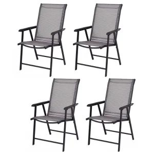 4-Pack Patio Folding Chairs Portable for Outdoor Camping
