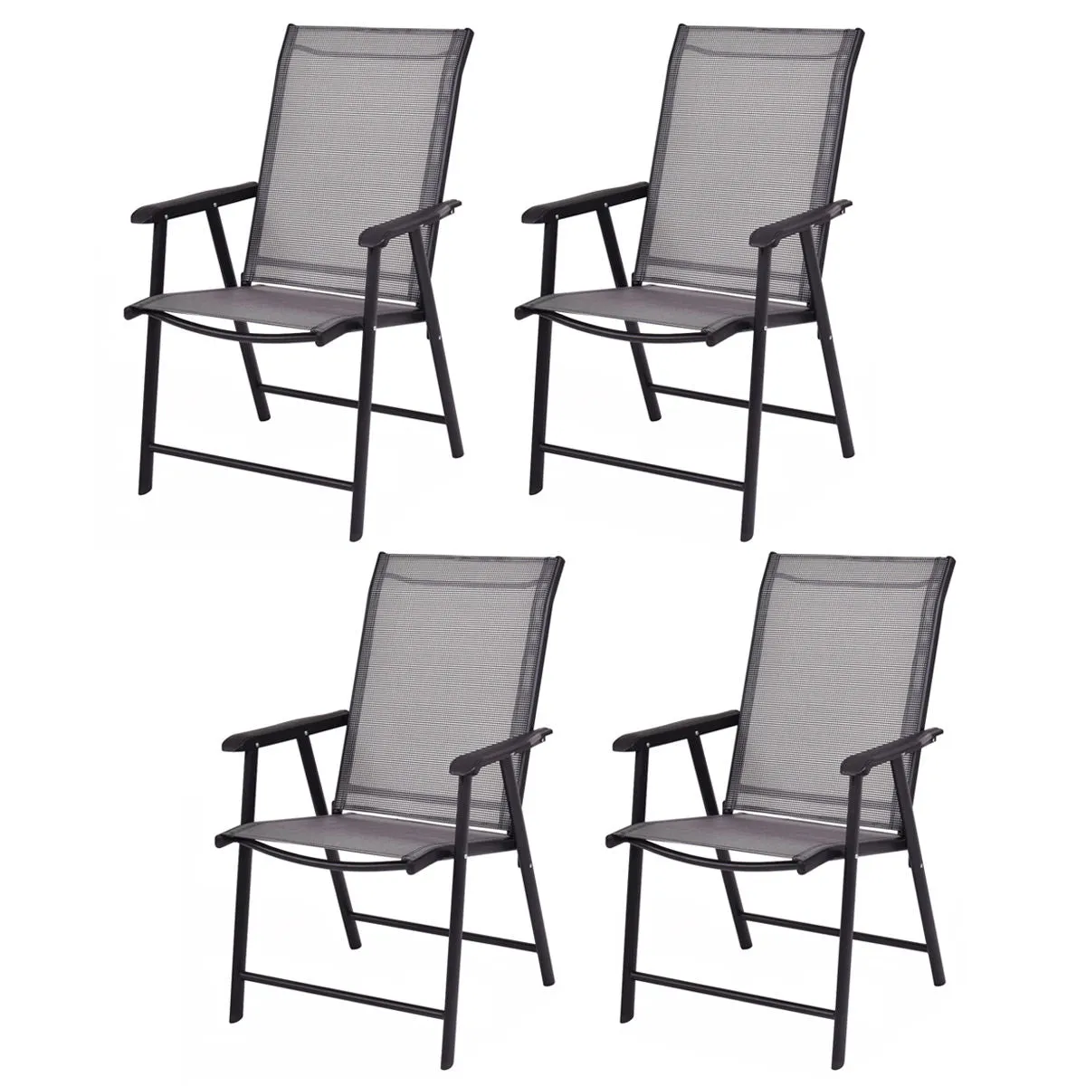 4-Pack Patio Folding Chairs Portable for Outdoor Camping