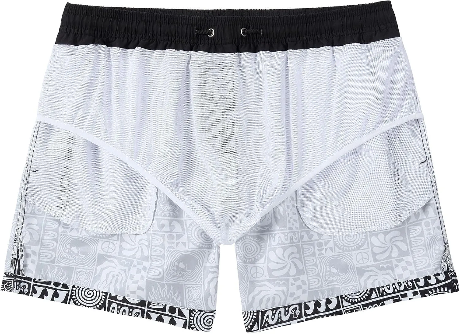 5 Inch Inseam Swimming Shorts Mens Gradient Swim Trunks with Mesh Liner Bathing Suit for Men Vacation