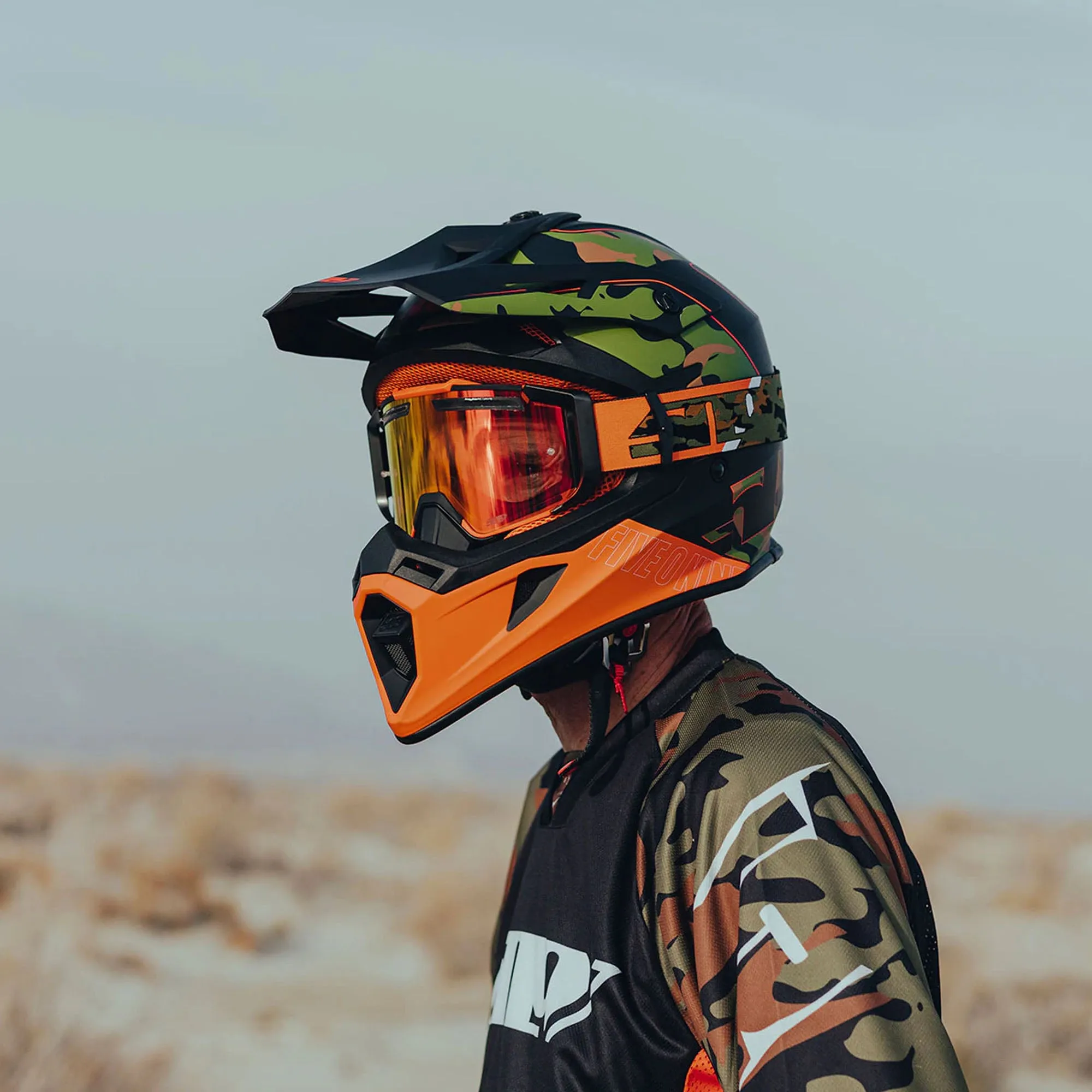 509 Tactical Offroad Open Face Helmet Hunter Camo Green