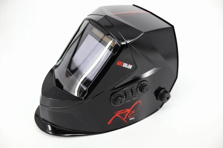 Arc Union XL Viewing Screen 3.94"X3.66" RFC Series True Color Solar Power Auto Darkening Welding Helmet, 4 Arc Sensors Weld Cut Grind mode welder mask