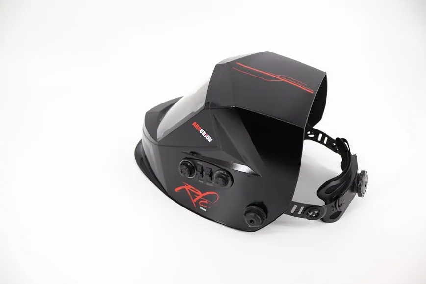 Arc Union XL Viewing Screen 3.94"X3.66" RFC Series True Color Solar Power Auto Darkening Welding Helmet, 4 Arc Sensors Weld Cut Grind mode welder mask
