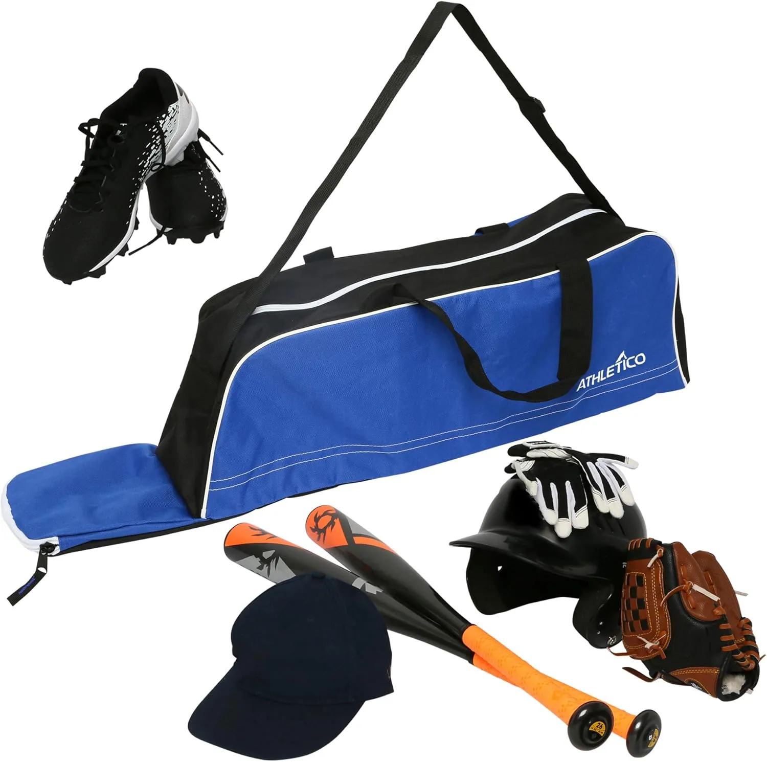 Athletico Baseball Tote Bag - Tote Bag for Baseball, T-Ball & Softball Equipment & Gear for Kids, Youth, and Adults | Holds Bat, Helmet, Glove, & Shoes | Fence Hook