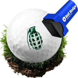 Ball Badge - Golf Ball Stamp, (The Icons Series) Self-Inking Stamper, Reusable Golf Marking Tool to Identify Golf Balls - Reusable Ink Stamp