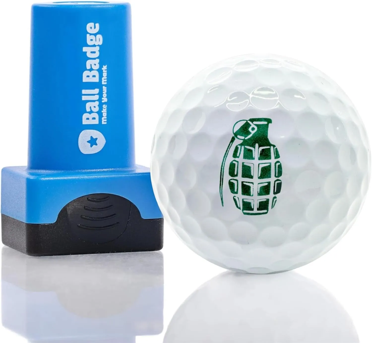 Ball Badge - Golf Ball Stamp, (The Icons Series) Self-Inking Stamper, Reusable Golf Marking Tool to Identify Golf Balls - Reusable Ink Stamp