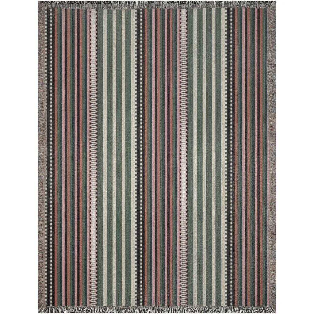 Bohemian Earth Tones Geometric Striped Woven Cotton Throw Blanket
