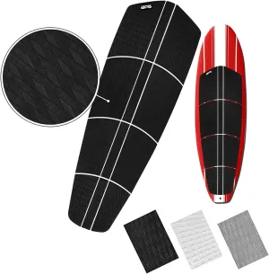 BPS 12 Piece 8 Piece Premium EVA Foam Surfboard Traction Pad Non-Slip Trimmable Deck Sheet 3M Adhesive for Longboard SUP Paddleboard Surfboard White, Black, Grey