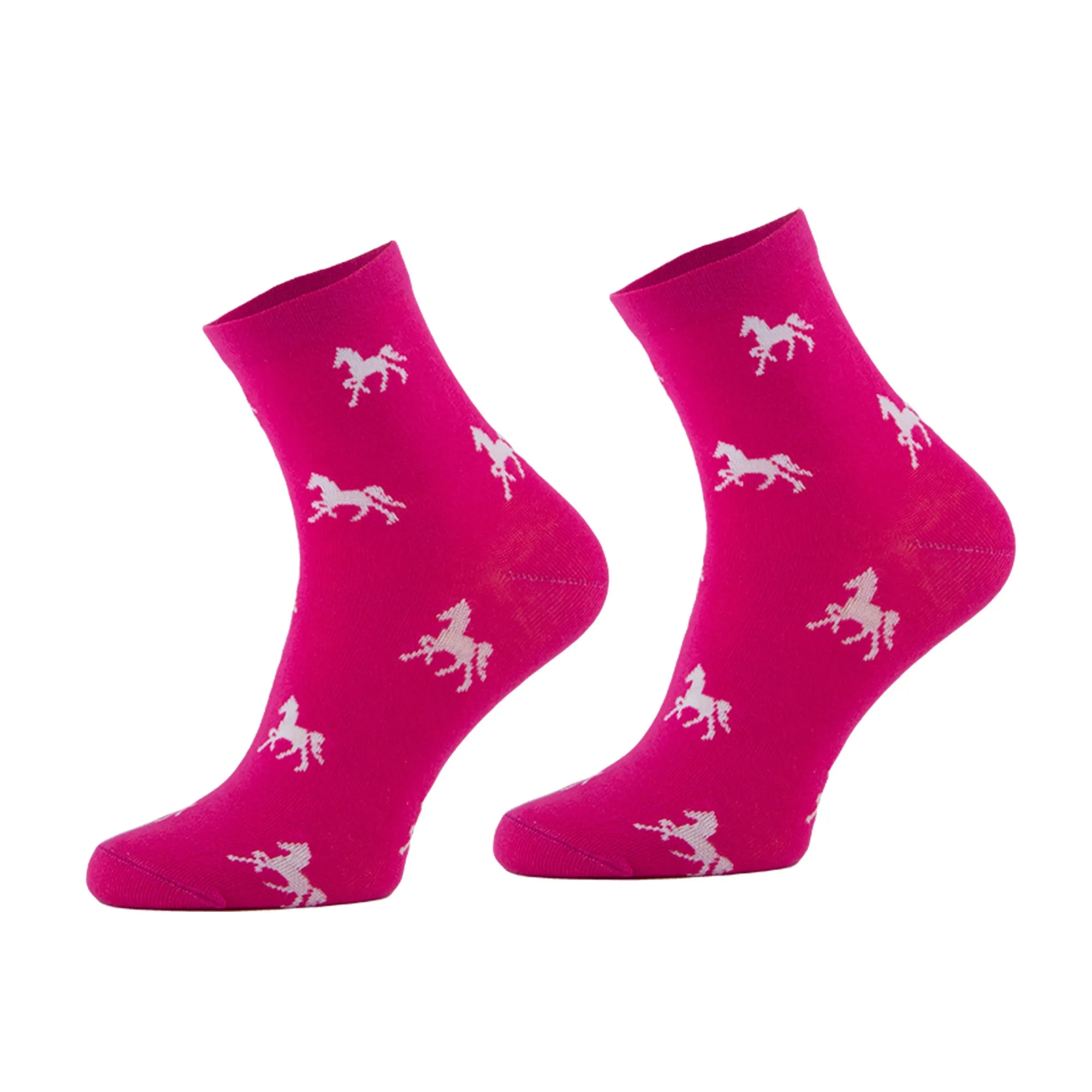 Comodo Microfibre Ladies Horse Design Crew Socks