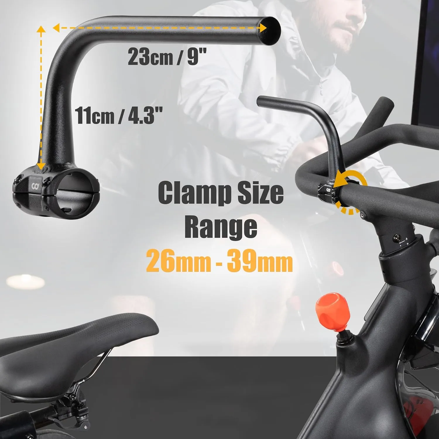 CyclingDeal 1 Pair of Handlebar Extenders for Indoor Exercise Bike - Great Handlebar Extension Accessory for Peloton - Compatible with Bicycle Handlebar Grips
