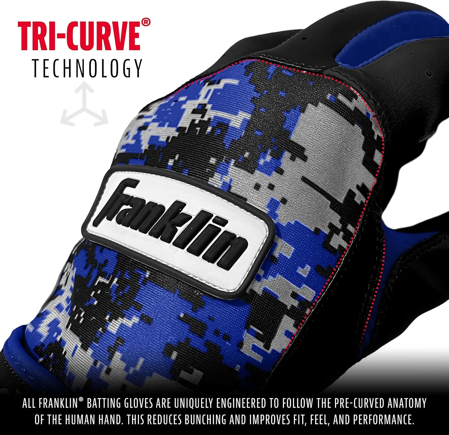Franklin Sports MLB Youth Batting Gloves - Digitek Camo Baseball   Softball - Premium Leather - Many Sizes   Colors - Youth