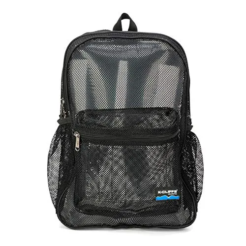 Heavy Duty Classic Student Mesh Backpack | Padded Straps | Black