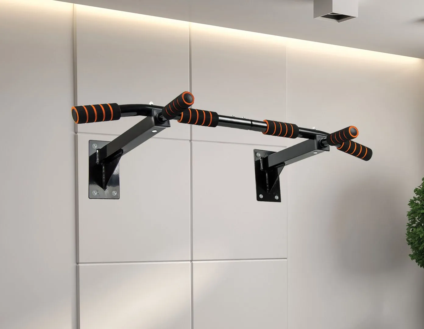 Heavy Duty Wall-Mounted Pull Up Bar, Stainless Steel