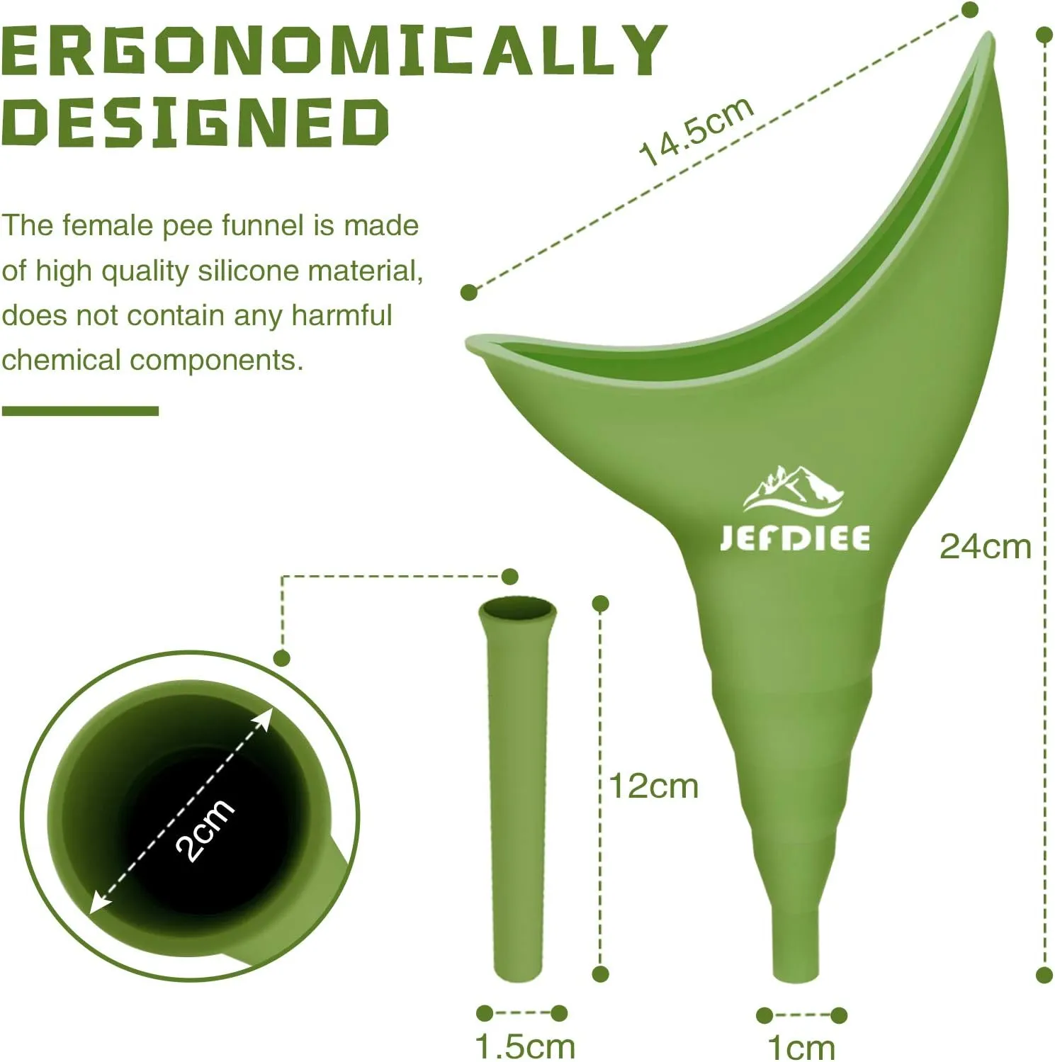 JefDiee Female Urination Device - Silicone Pee Funnel Allows Women to Pee Standing Up