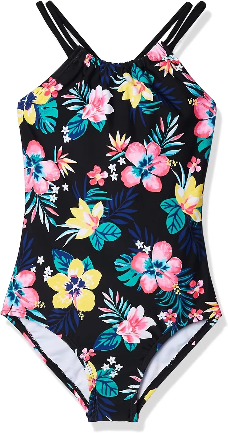 Kanu Surf Girls' Jasmine Beach Sport Halter One Piece Swimsuit