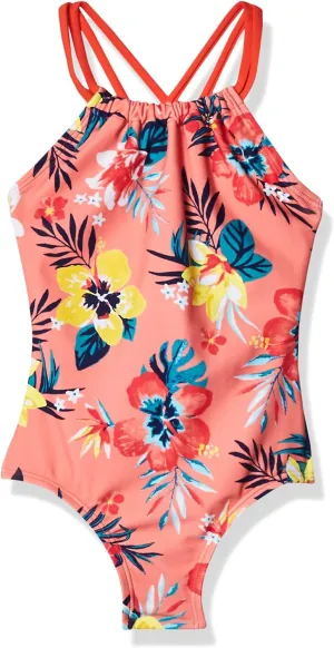 Kanu Surf Girls' Jasmine Beach Sport Halter One Piece Swimsuit