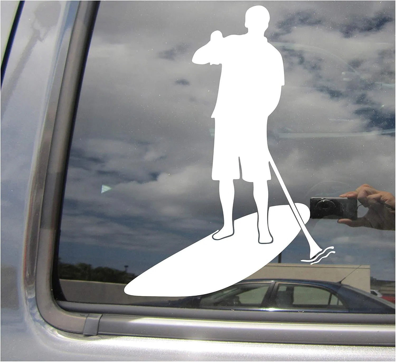 Male Stand Up Paddle Board Paddler SUP - Boy Man Kane Cars Trucks Moped Helmet Hard Hat Auto Automotive Craft Laptop Vinyl Decal Store Window Wall Sticker 04035