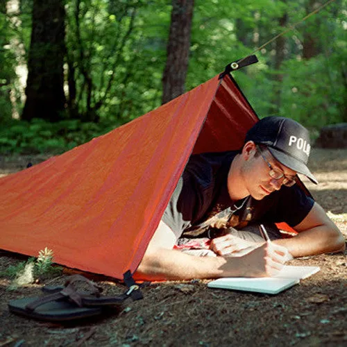 One man Orange Tent