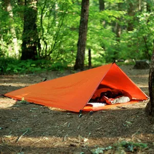 One man Orange Tent