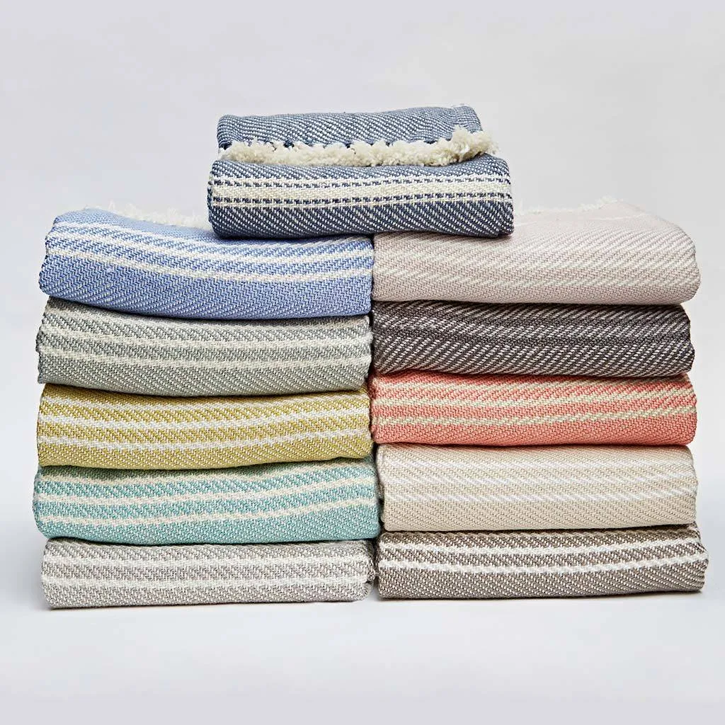 Oxford Stripe Coral Blanket