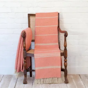 Oxford Stripe Coral Blanket