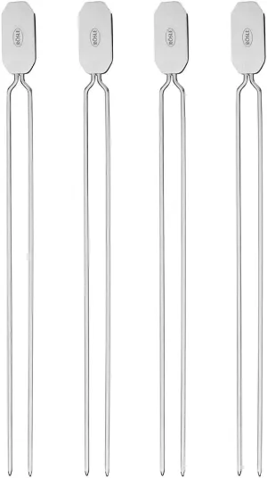 Rsle Kabob, Set of 4 Grill Skewers, One Size, Silver