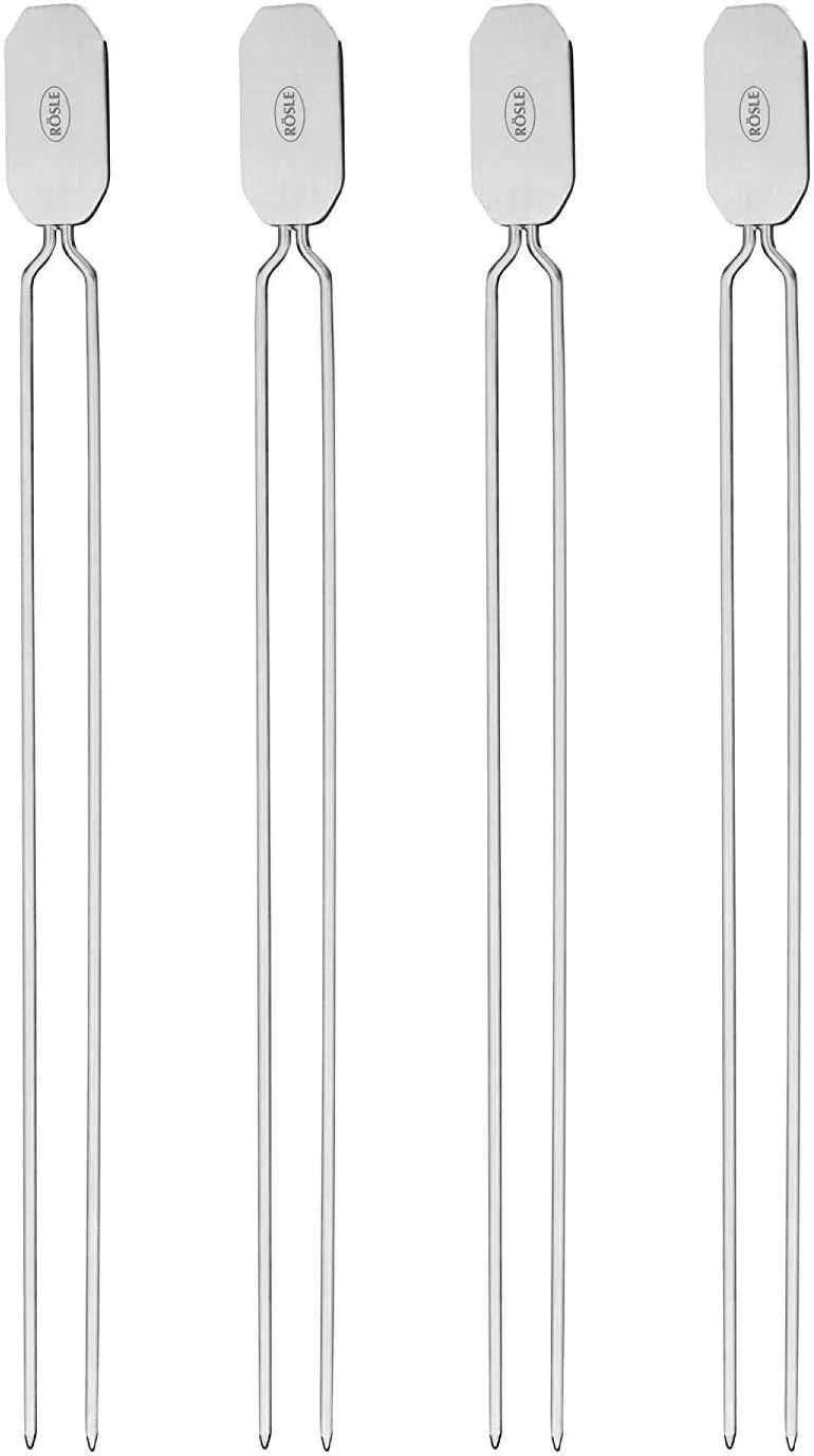 Rsle Kabob, Set of 4 Grill Skewers, One Size, Silver