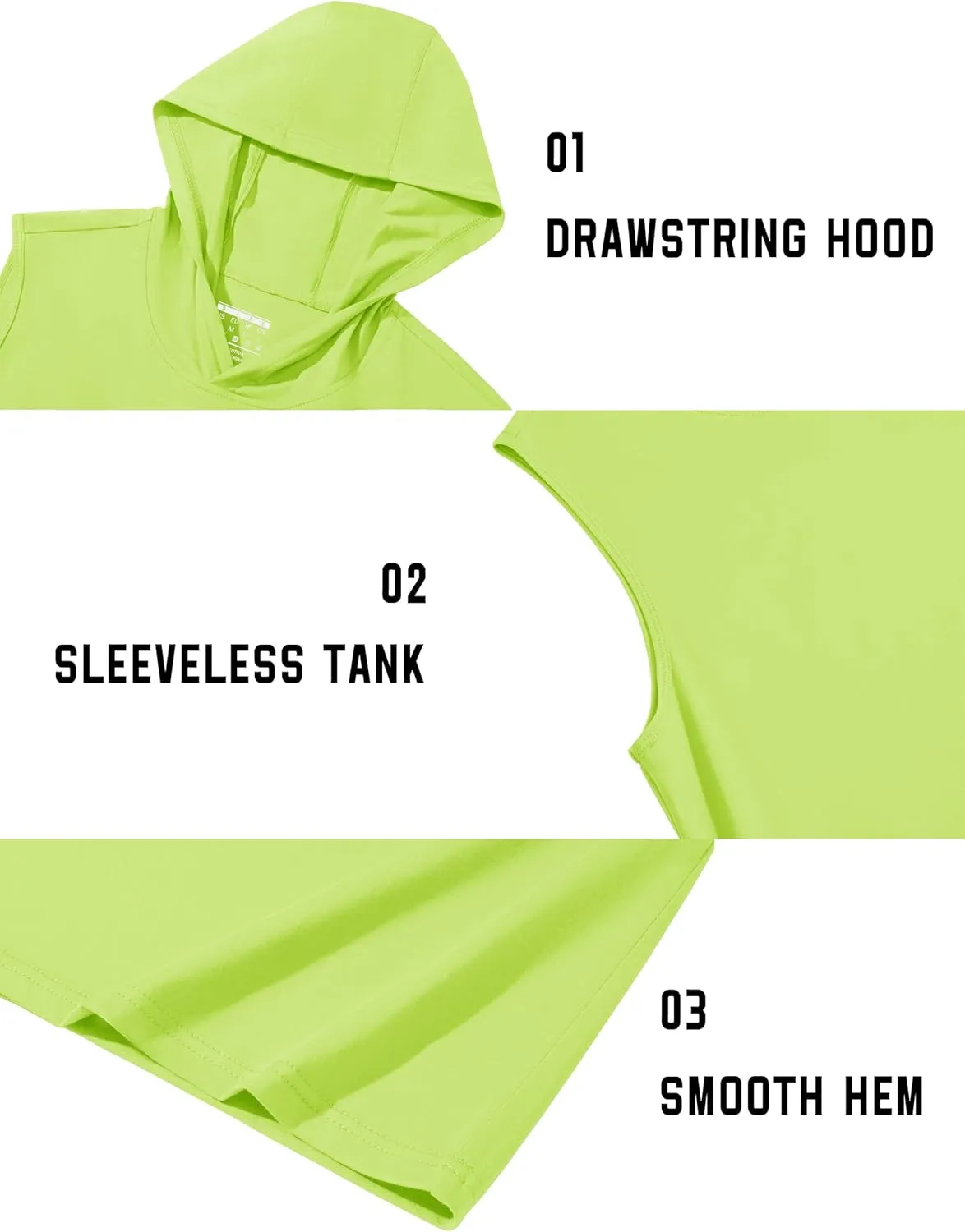 TACVASEN Men's Workout Hooded Tank Tops Sleeveless Gym Muscle Hoodies Sleeveless Lightweight Summer T Shirts