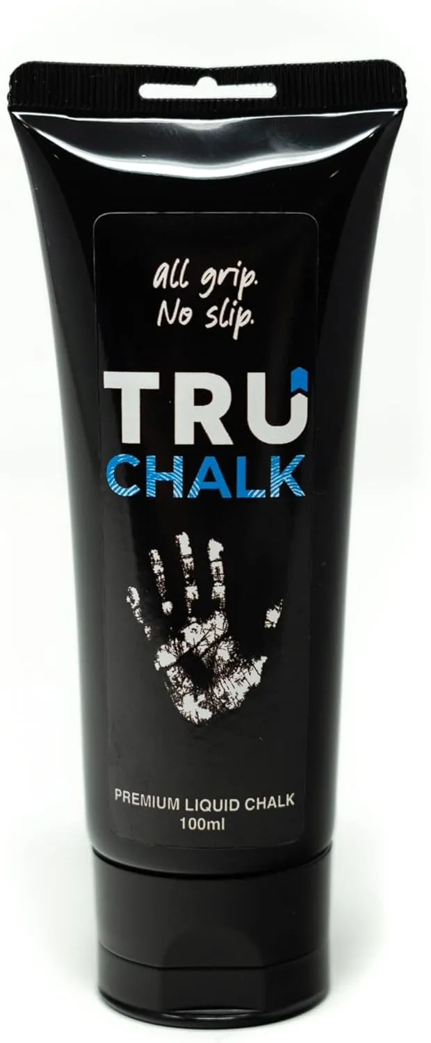 TruChalk Premium Liquid Chalk 100ml Bottle, All Grip No Slip No-Mess Chalk for Obstacles, Gymnastics, Rock Climbing, Crossfit, and Weightlifting. Sweat Resistant and Long Lasting Grip Strength.